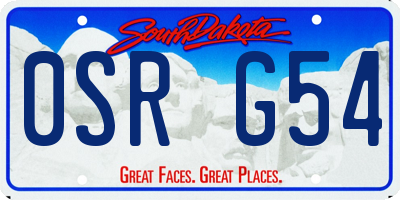 SD license plate 0SRG54