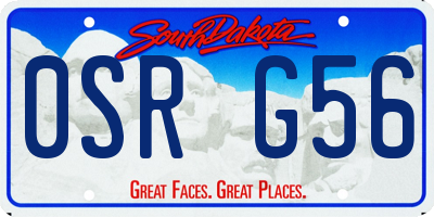 SD license plate 0SRG56