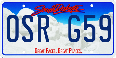 SD license plate 0SRG59