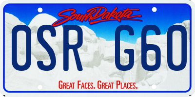 SD license plate 0SRG60