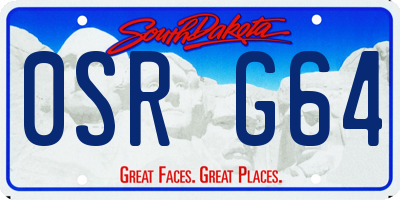 SD license plate 0SRG64