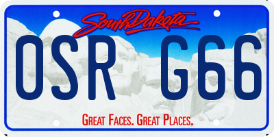 SD license plate 0SRG66