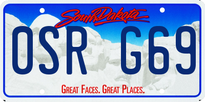 SD license plate 0SRG69