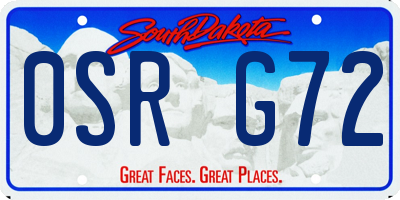 SD license plate 0SRG72