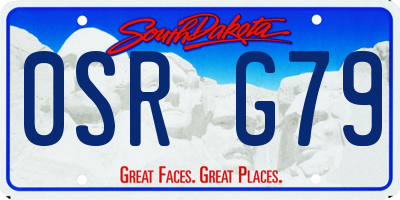 SD license plate 0SRG79