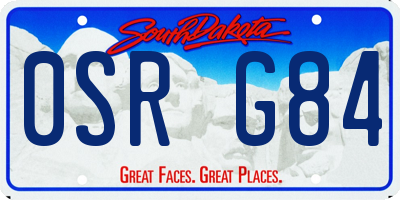 SD license plate 0SRG84