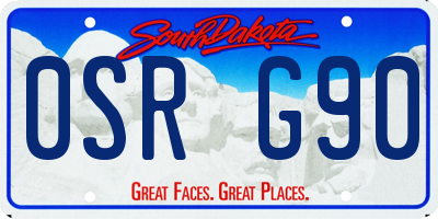 SD license plate 0SRG90