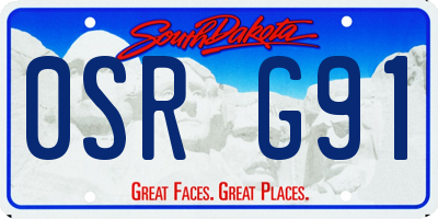 SD license plate 0SRG91