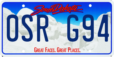 SD license plate 0SRG94