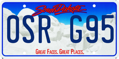 SD license plate 0SRG95