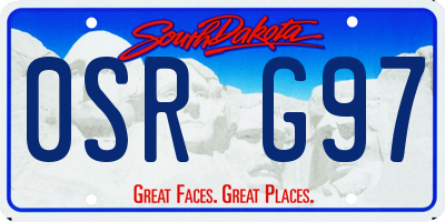 SD license plate 0SRG97