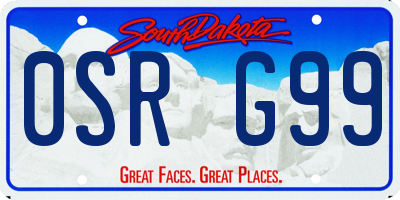 SD license plate 0SRG99
