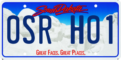 SD license plate 0SRH01