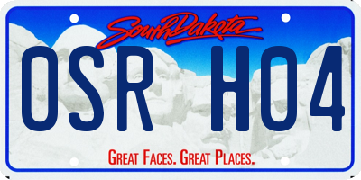 SD license plate 0SRH04