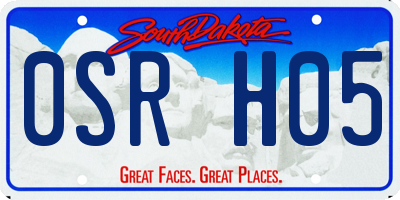 SD license plate 0SRH05
