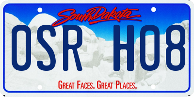 SD license plate 0SRH08