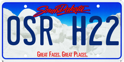 SD license plate 0SRH22
