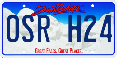 SD license plate 0SRH24