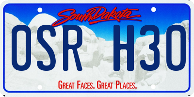 SD license plate 0SRH30