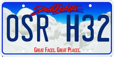 SD license plate 0SRH32