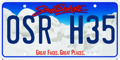 SD license plate 0SRH35