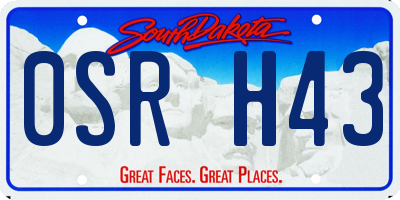 SD license plate 0SRH43