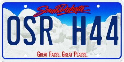 SD license plate 0SRH44