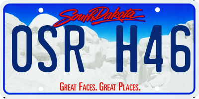 SD license plate 0SRH46