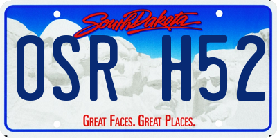 SD license plate 0SRH52