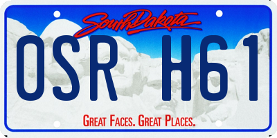 SD license plate 0SRH61