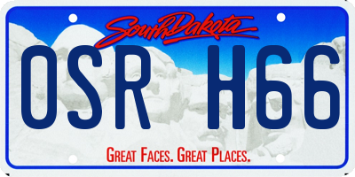 SD license plate 0SRH66