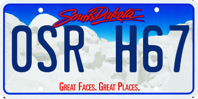 SD license plate 0SRH67