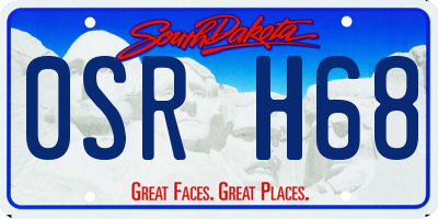 SD license plate 0SRH68