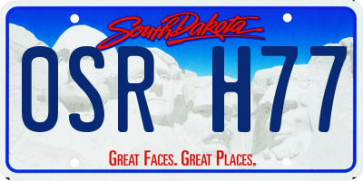 SD license plate 0SRH77