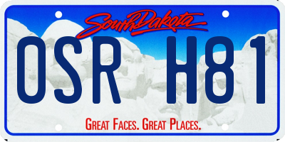 SD license plate 0SRH81