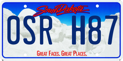SD license plate 0SRH87
