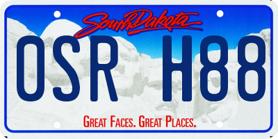 SD license plate 0SRH88