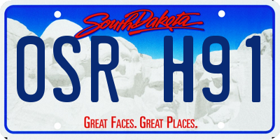 SD license plate 0SRH91