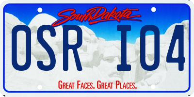 SD license plate 0SRI04