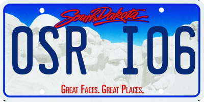 SD license plate 0SRI06