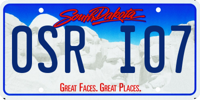 SD license plate 0SRI07