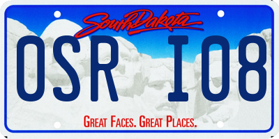 SD license plate 0SRI08