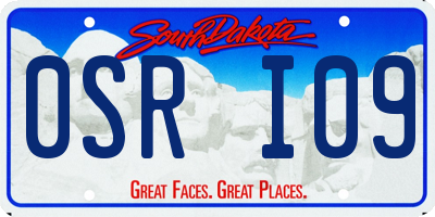 SD license plate 0SRI09