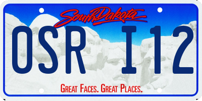 SD license plate 0SRI12