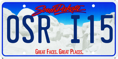 SD license plate 0SRI15