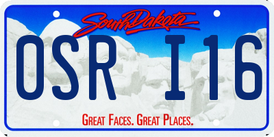 SD license plate 0SRI16