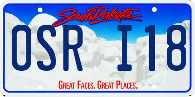 SD license plate 0SRI18
