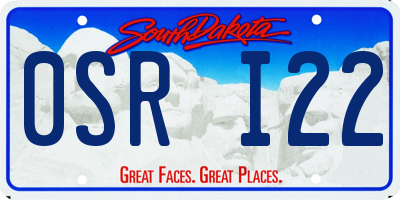 SD license plate 0SRI22