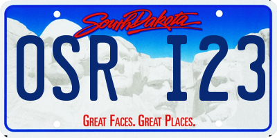 SD license plate 0SRI23