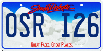 SD license plate 0SRI26